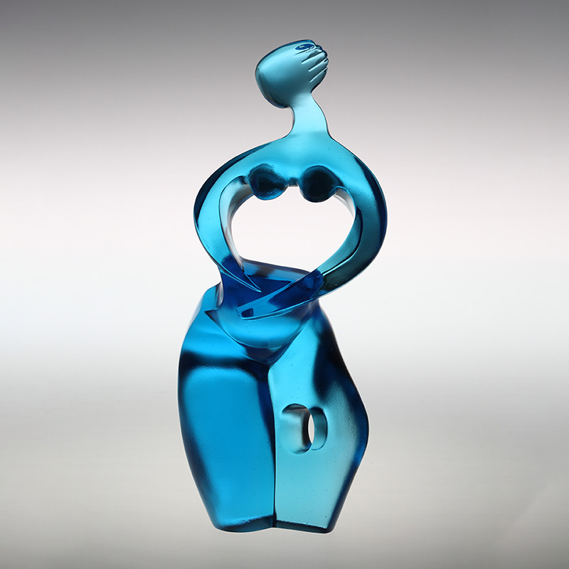 Ornamen patung seni Artemis biru murni